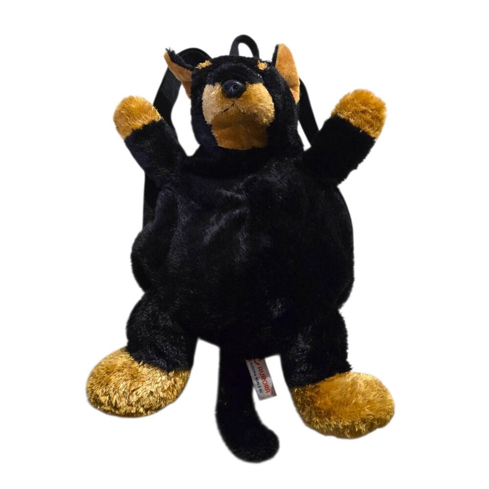 Vintage Aurora Rottweiler Puppy Dog Plush Toy Backpack Rare Retired Lovey